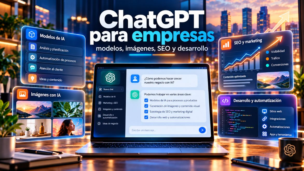 ChatGPT para empresas aplicado a modelos de IA, imágenes, SEO, marketing y desarrollo web